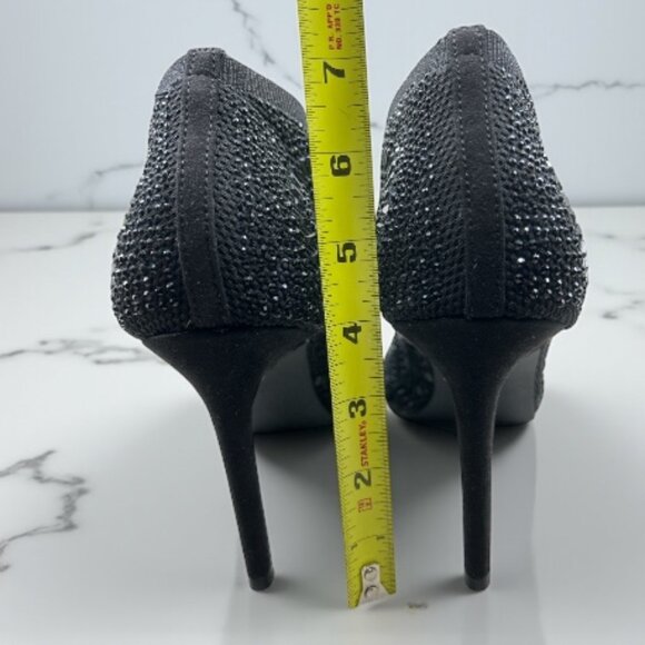Thalia Sodi Karmen Black Rhinestone Covered Fly-Knit Women's Booties Size 10M - Picture 8 of 11